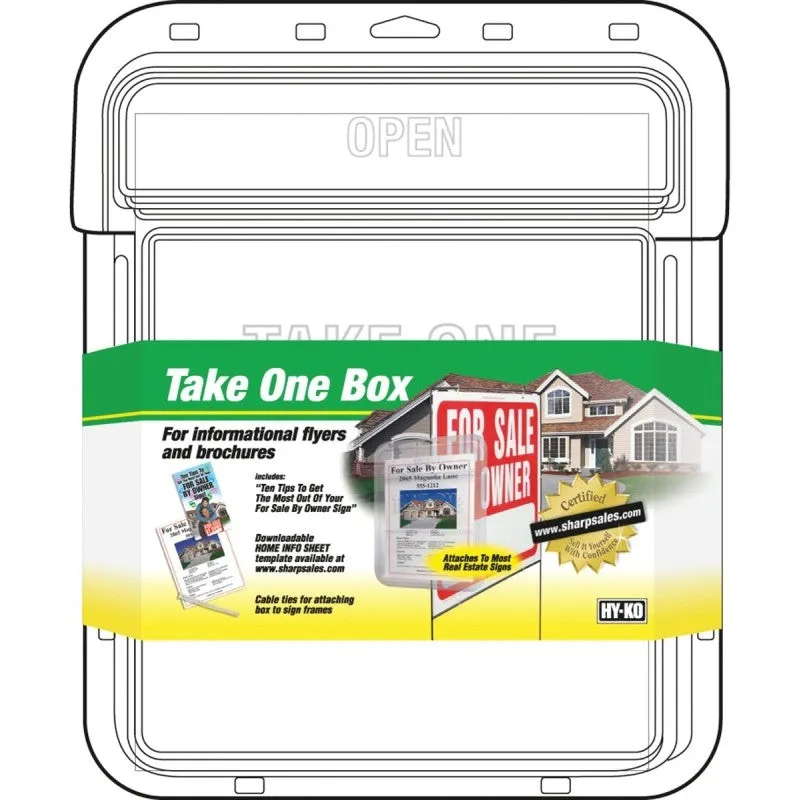 Hy-Ko 22131 Take One Flyer Box, Single-Sided, Plastic, Clear (Pack of 3)