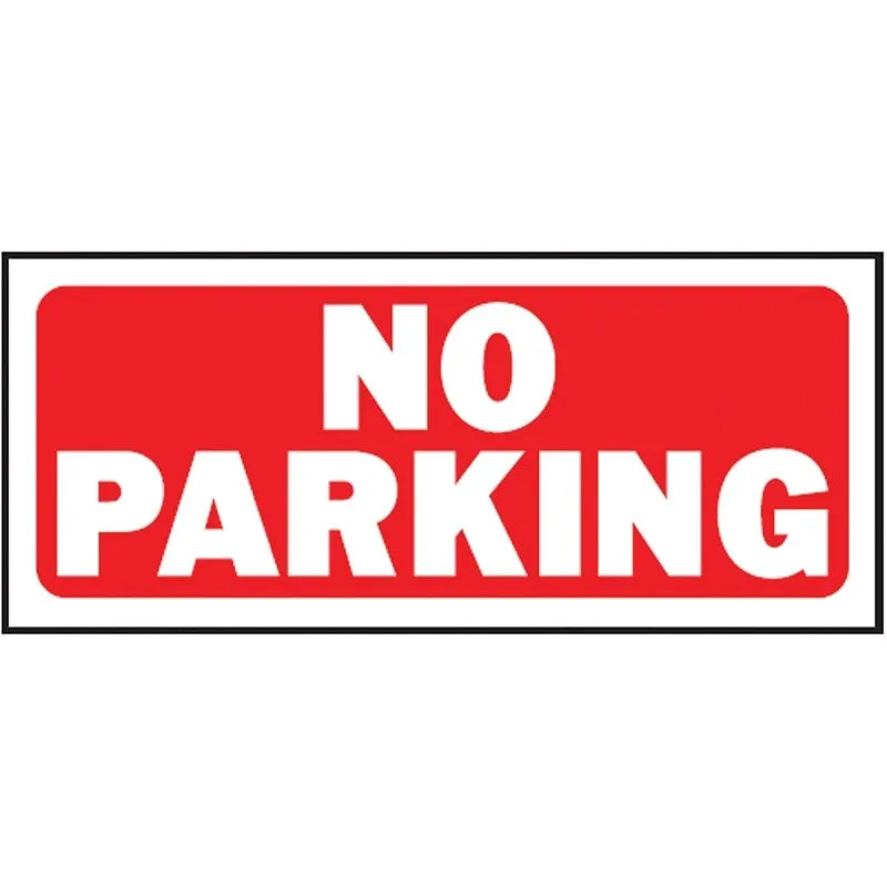 Hy-Ko 23002 Fence Sign, Rectangular, NO PARKING, White Legend, Red Background, Plastic, 14 in W x 6 in H Dimensions (Pack of 5)