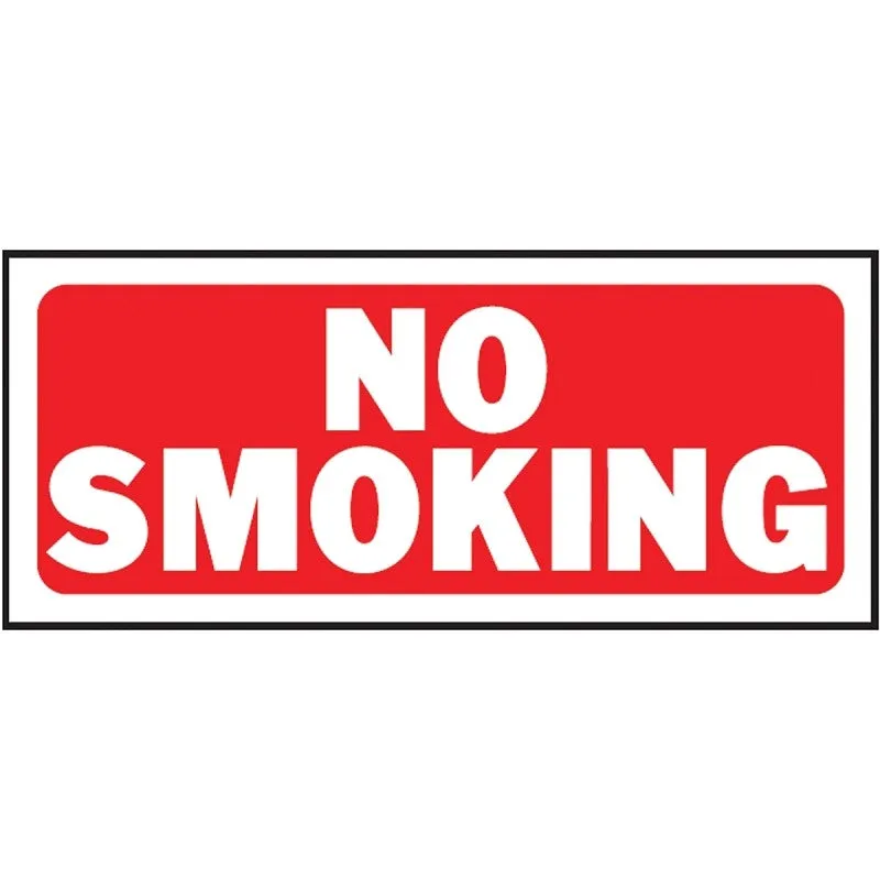 Hy-Ko 23003 Fence Sign, Rectangular, NO SMOKING, White Legend, Red Background, Plastic, 14 in W x 6 in H Dimensions (Pack of 5)