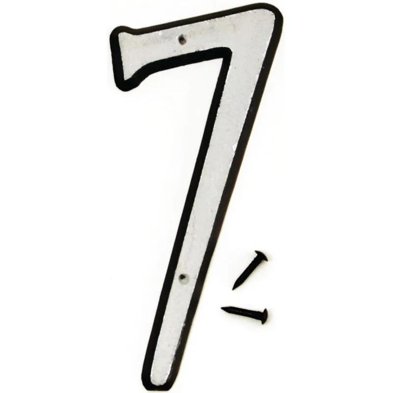 Hy-Ko 30600 Series 30607 House Number, Character: 7, 4 in H Character, Black/White Character, Plastic (Pack of 10)
