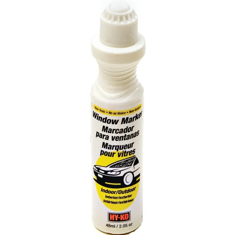 Hy-Ko 40610 Window Marker, Non-Toxic, Rain-Resistant, White (Pack of 3)