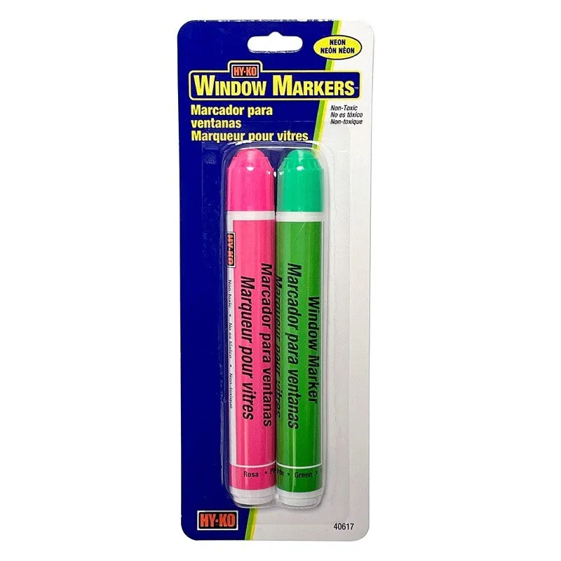Hy-Ko 40617 Window Marker, Pink/Green Reflector (Pack of 3)