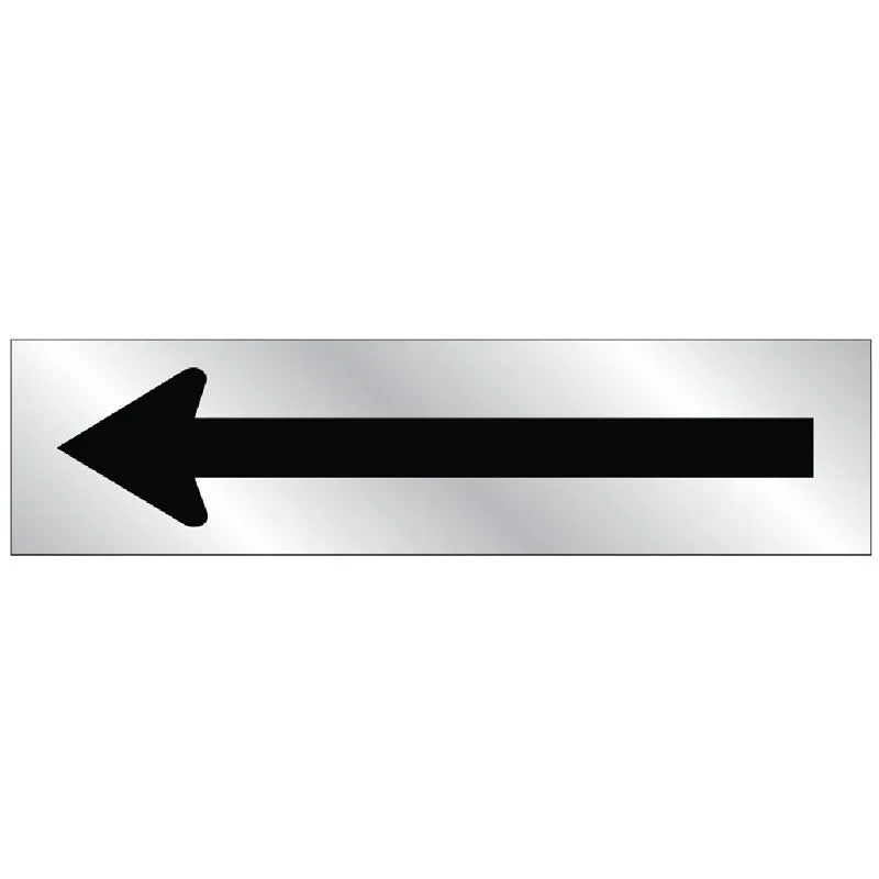 Hy-Ko 486 Safety Sign, Arrow, Silver Background, Vinyl, 2 in L, 8 in W (Pack of 10)