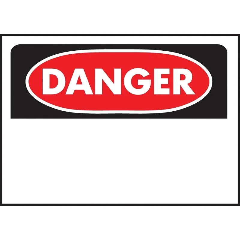Hy-Ko 523 Danger Sign, Rectangular, White Background, Polyethylene, 14 in W x 10 in H Dimensions (Pack of 5)