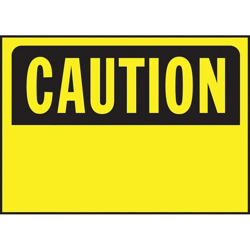 Hy-Ko 562 Caution Sign, Rectangular, Yellow Background, Polyethylene, 14 in W x 10 in H Dimensions (Pack of 5)
