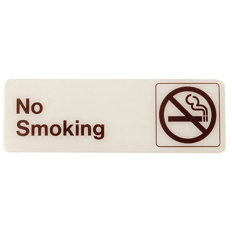 Hy-Ko D-6 Graphic Sign, Rectangular, NO SMOKING, Dark Brown Legend, White Background, Plastic (Pack of 5)