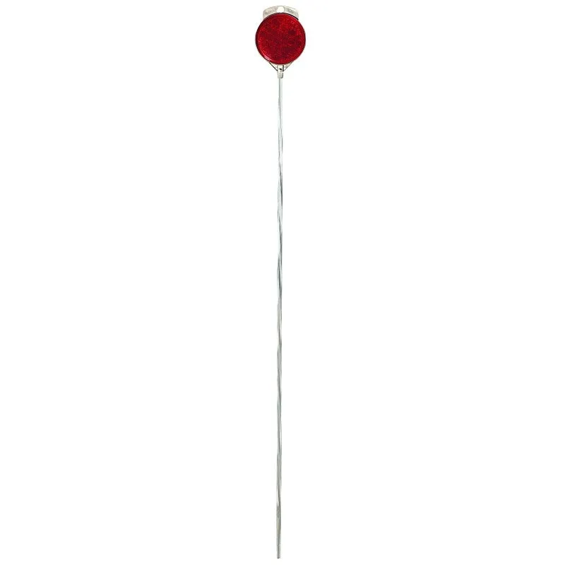 Hy-Ko DM100R36 Driveway Marker, Rod Mounting, Red Reflector, Aluminum Post (Pack of 24)