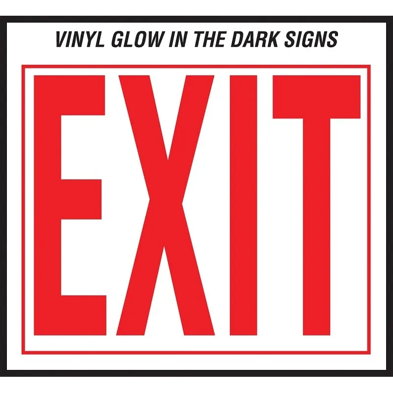 Hy-Ko EE-3 Safety Sign, Exit, Red Legend, Vinyl, 10 in W x 12 in H Dimensions (Pack of 10)