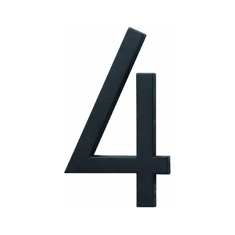Hy-Ko FM-6 Architectural Series FM-6/4 House Number, Character: 4, 6 in H Character, Black Character (Pack of 3)
