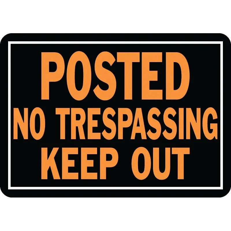 Hy-Ko Hy-Glo Series 813 Identification Sign, Rectangular, POSTED NO TRESPASSING KEEP OUT, Fluorescent Orange Legend (Pack of 12)
