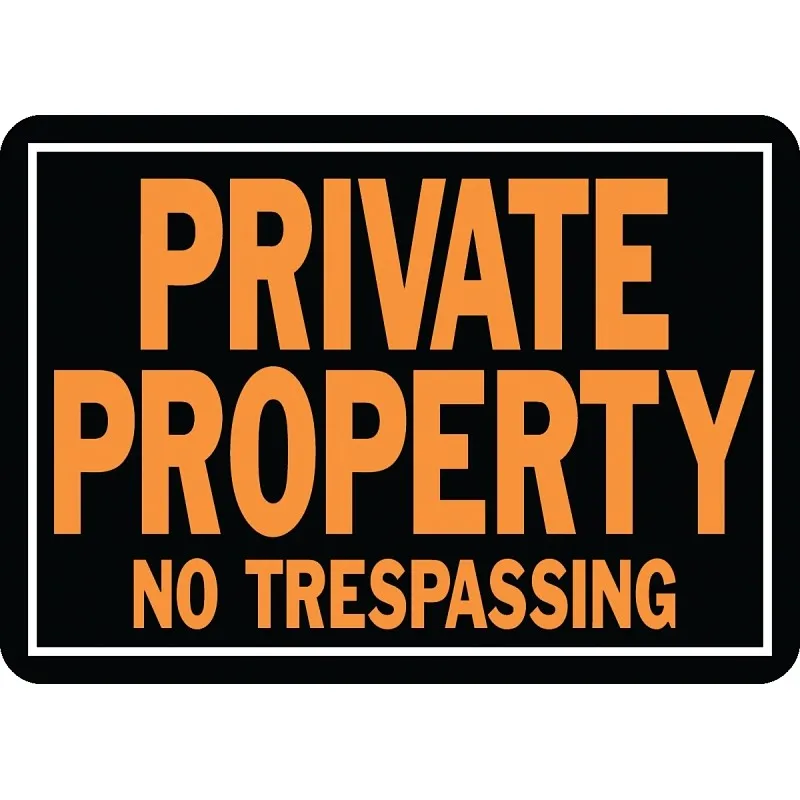 Hy-Ko Hy-Glo Series 848 Identification Sign, 9-1/4 x 14 in Dimensions, Rectangular, PRIVATE PROPERTY NO TRESPASSING (Pack of 12)