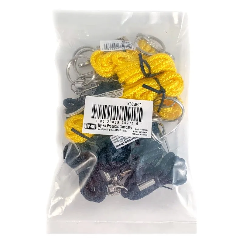 Hy-Ko KB356-10 Lanyard Assortment, Assorted (Pack of 10)
