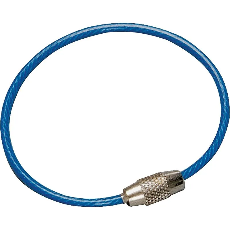 Hy-Ko KC123 Key Ring, 5-1/2 in L x 2-3/4 in W x 1/4 in H Dimensions, Nylon-Coated, Cable-Lock (Pack of 5)
