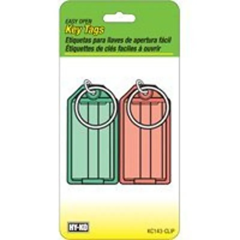 Hy-Ko KC143-CLIP Key Tag, 5-1/2 x 2-3/4 x 1/4 in Dimensions, Plastic, 2/PK (Pack of 12)