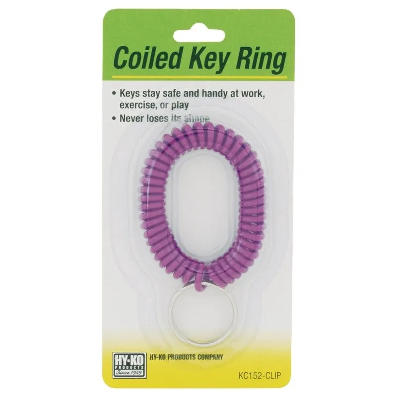 hy ko kc152 clip key ring coiled vinyl