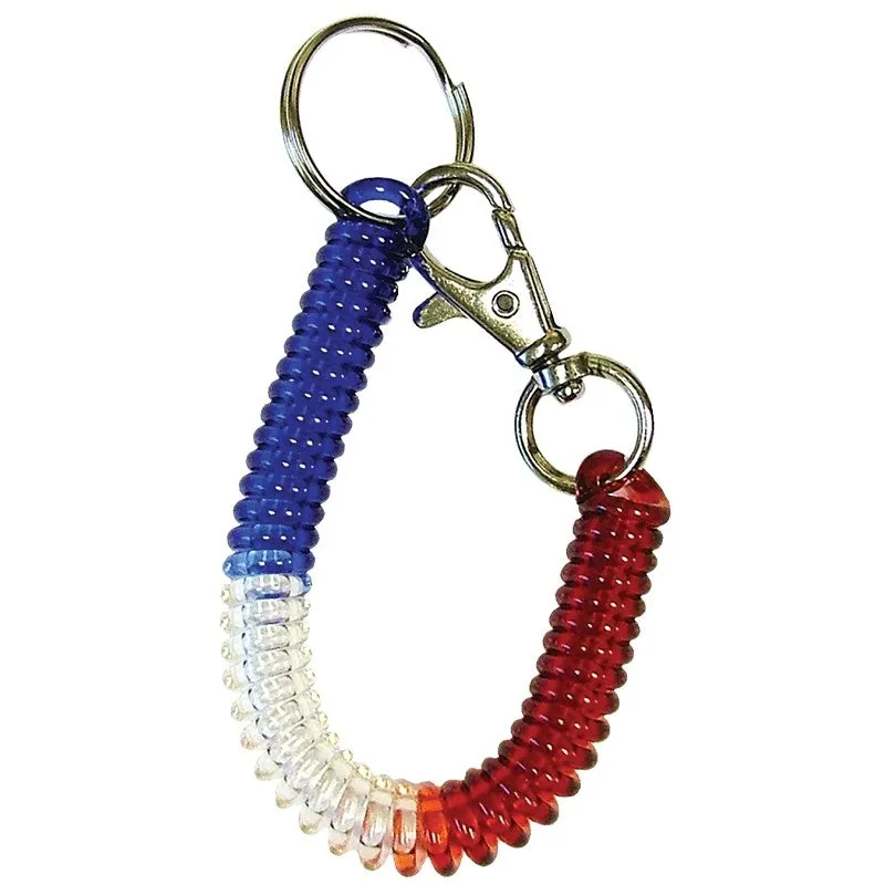 Hy-Ko KC363 Key Ring, 1/2 in L x 2-3/4 in W x 5-1/2 in H Dimensions, Clip-On, Coiled (Pack of 5)