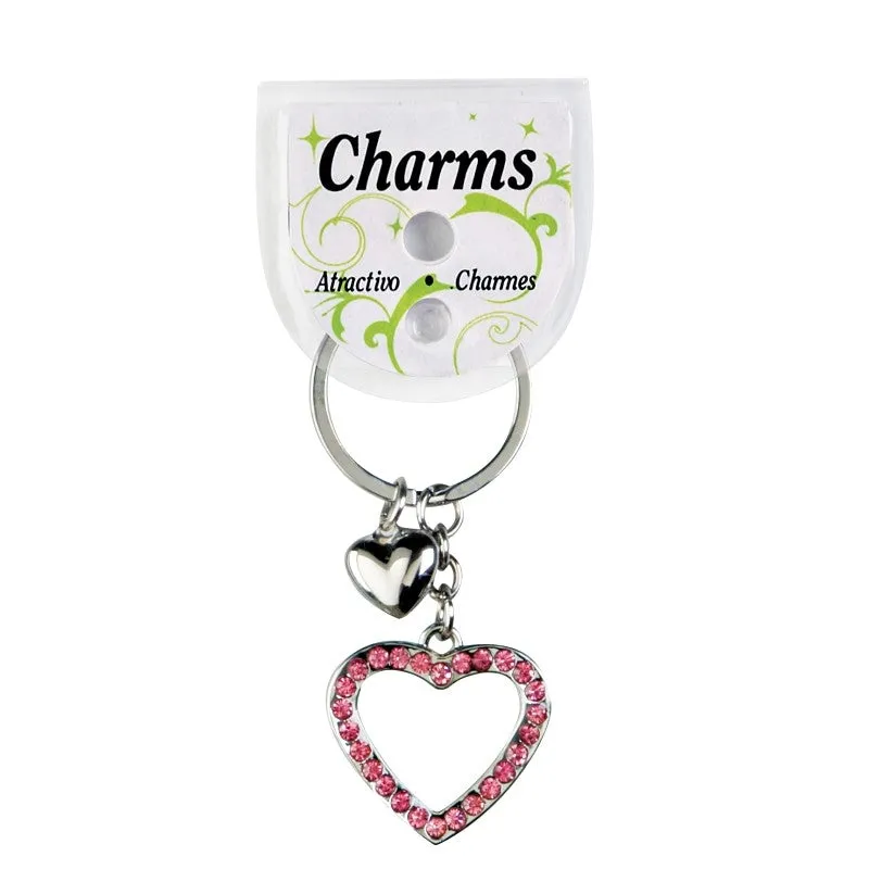 Hy-Ko KH404 Key Ring, Bling Gem Heart (Pack of 5)