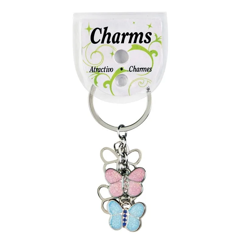 Hy-Ko KH430 Key Ring, Butterfly Charms (Pack of 5)