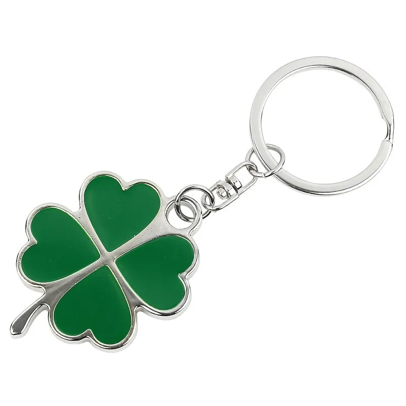 Hy-Ko KH439 Key Chain, 4 Leaf Clover, 5-3/4 in L x 2-1/4 in W x 1 in D Dimensions, Split Ring, 1-1/8 in Ring (Pack of 5)