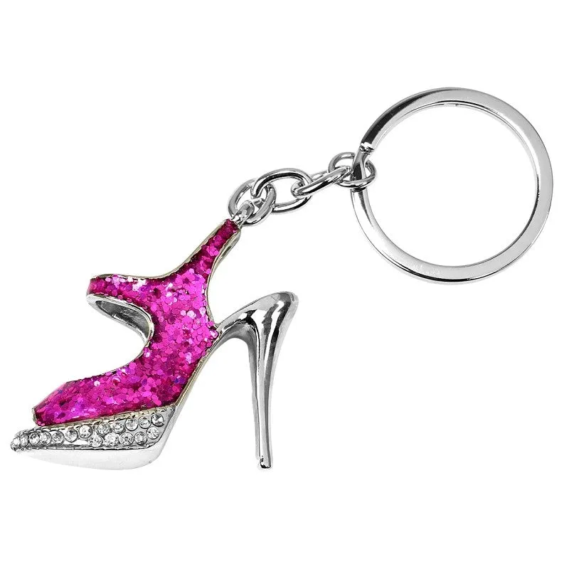 Hy-Ko KH705 Key Chain, Bling High Heel Shoe, 4 in H x 1.8 in W x 0.2 in D Dimensions (Pack of 5)