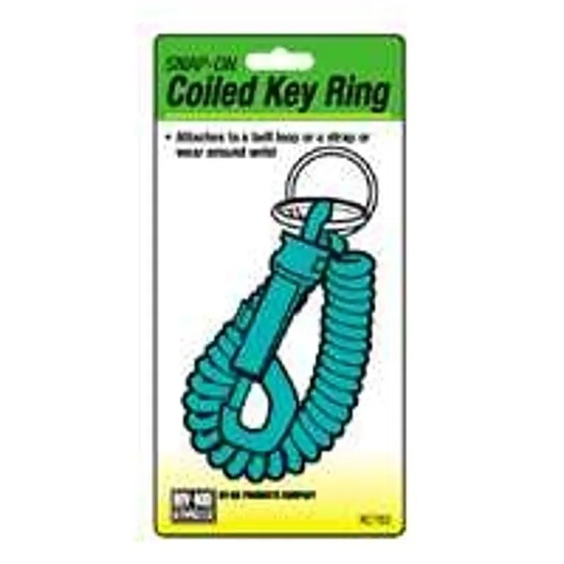 Hy-Ko KT153 Key Ring, Coiled, Includes: (1) Plastic Clip (Pack of 25)