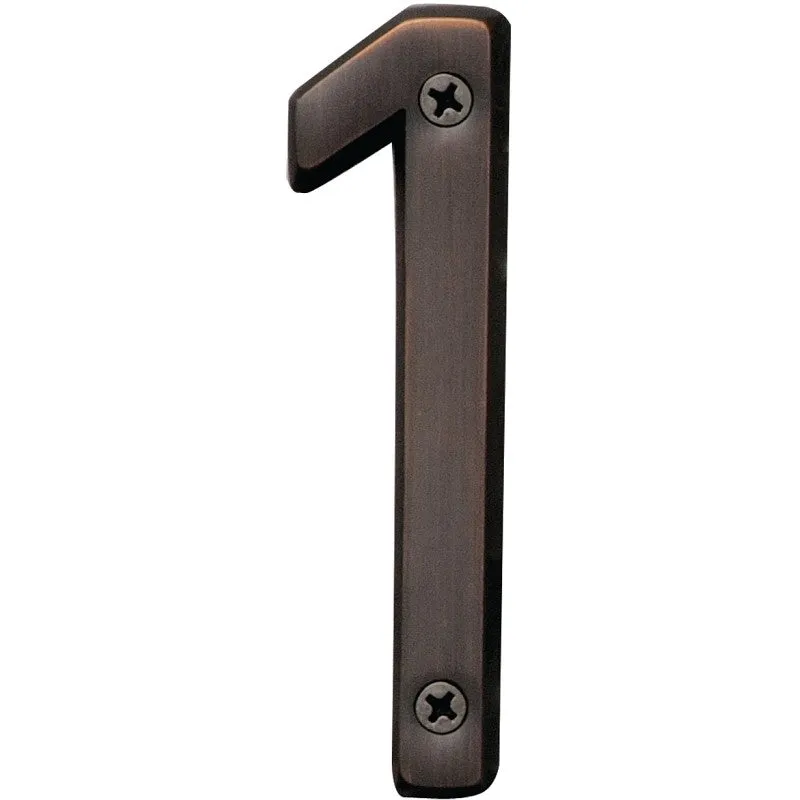 Hy-Ko Prestige Series BR-42OWB/1 House Number, Character: 1, 4 in H Character, Bronze Character, Solid Brass (Pack of 3)
