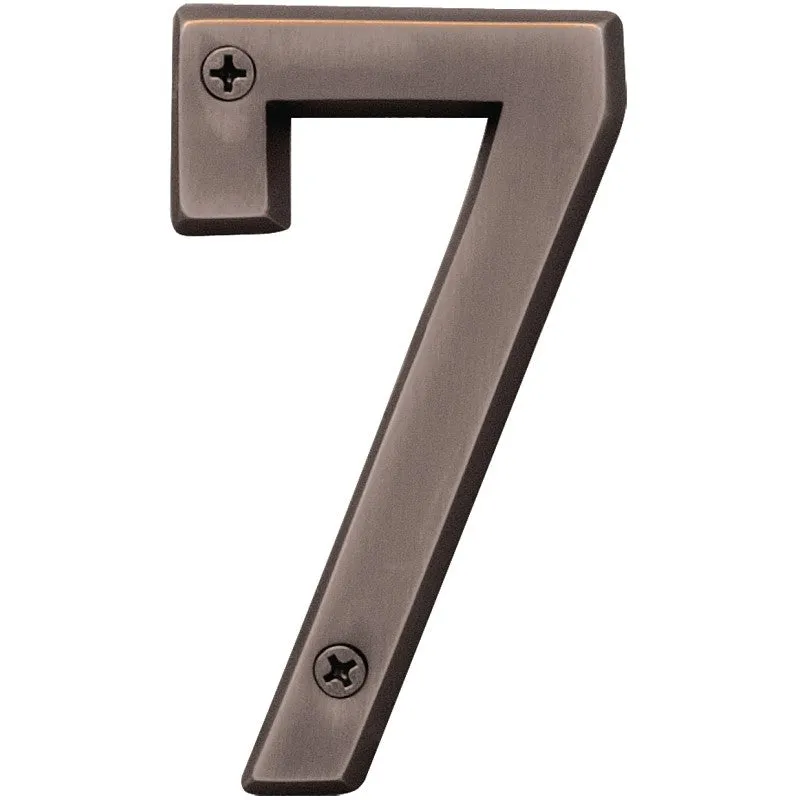 Hy-Ko Prestige Series BR-42OWB/7 House Number, Character: 7, 4 in H Character, Bronze Character, Brass (Pack of 3)