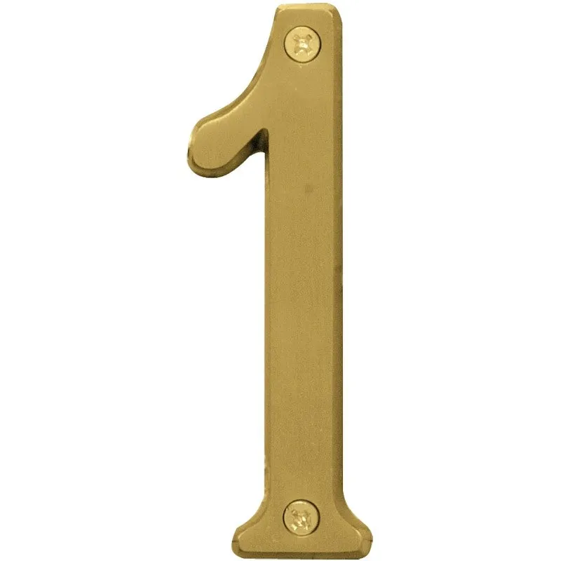 Hy-Ko Prestige Series BR-43BB/1 House Number, 2.938 in W x 6.875 in H Dimensions, Character: 1, 4 in H Character (Pack of 3)