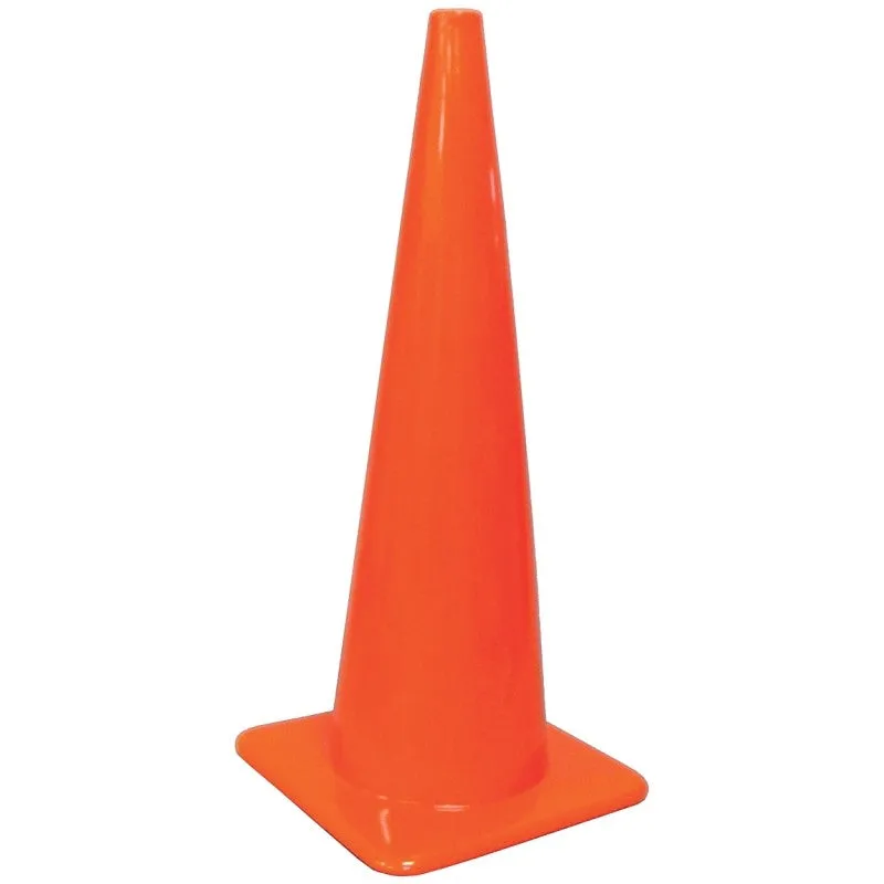 Hy-Ko SC-36 Traffic Safety Cone, 36 in H Cone, Vinyl Cone, Fluorescent Orange Cone (Pack of 3)