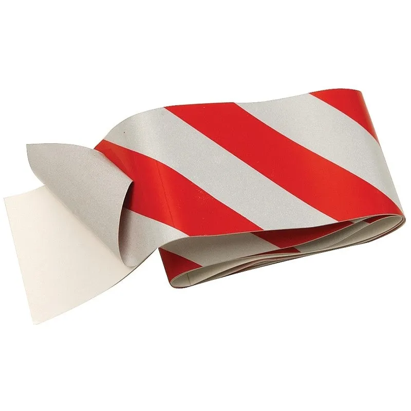 Hy-Ko TAPE-2 Reflective Safety Tape, 24 in L, 2 in W, Vinyl Backing, Red/Silver (Pack of 5)