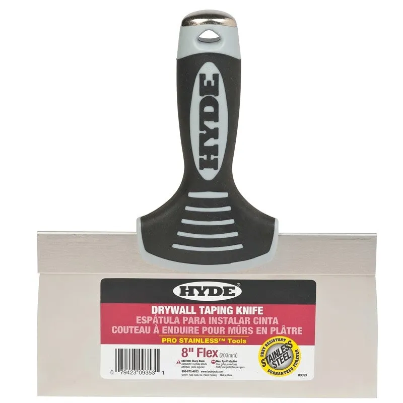 Hyde 09353 Knife, 8 in W Blade, 3 in L Blade, Stainless Steel Blade, Single-Edge Blade, Soft-Grip Handle