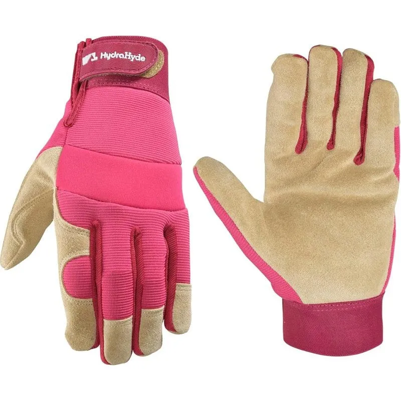 HydraHyde 3268-S Gloves, Women’s, S, Adjustable Wrist Cuff, Spandex Back, Neoprene Lining, Pink/Purple