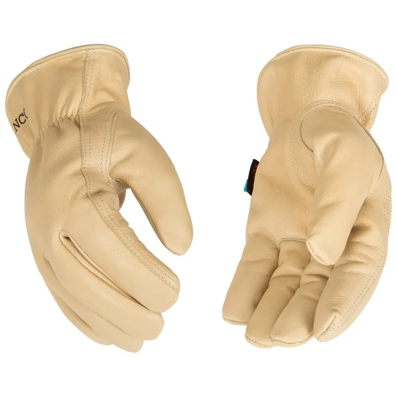 Hydroflector 398HKP-XL Gloves, Men’s, XL, Keystone Thumb, Easy-On Cuff, Cowhide Leather, Tan, Lined