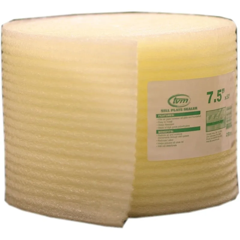 Innovative Energy W508 Sill Seal, 7-1/2 in W, 50 ft L Roll, Polyethylene, Yellow (Pack of 4)