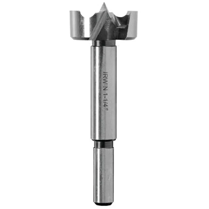 Irwin 1966933/42922 Forstner Bit, 1-3/8 in Dia, 3-1/2 in OAL, 1-Flute, 3/8 in Dia Shank, Reduced Shank