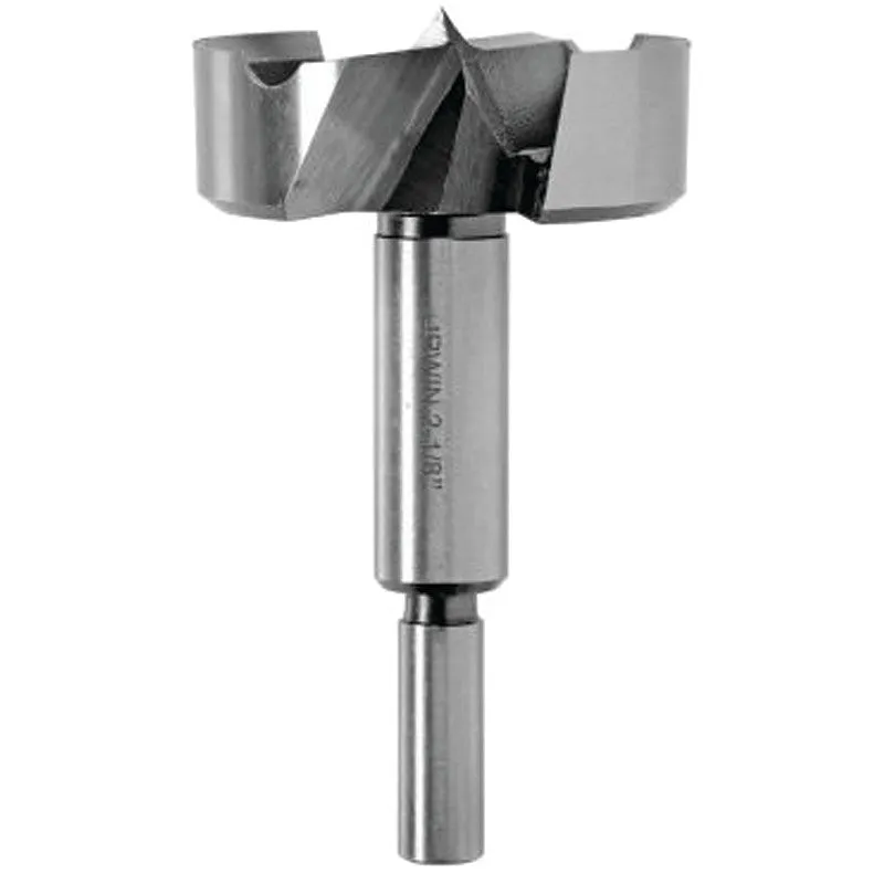 Irwin 1966939/42934 Forstner Bit, 2-1/8 in Dia, 3-1/2 in OAL, 1-Flute, 3/8 in Dia Shank, Reduced Shank