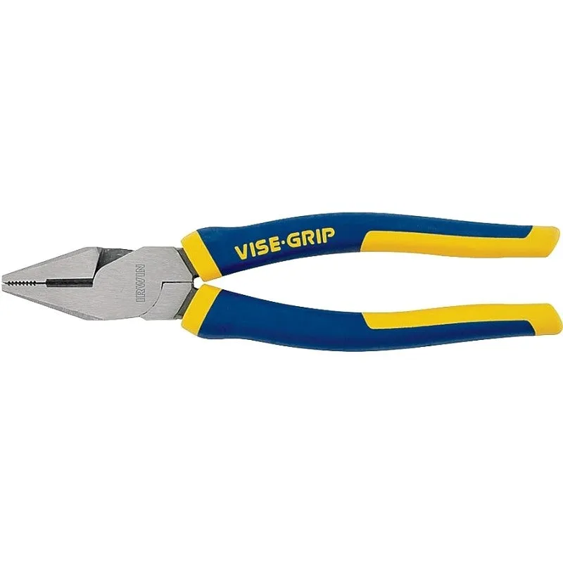 Irwin 2078208 Lineman’s Plier, 8 in OAL, Cushion Grip Handle, 1-3/16 in W Jaw, 1-15/32 in L Jaw