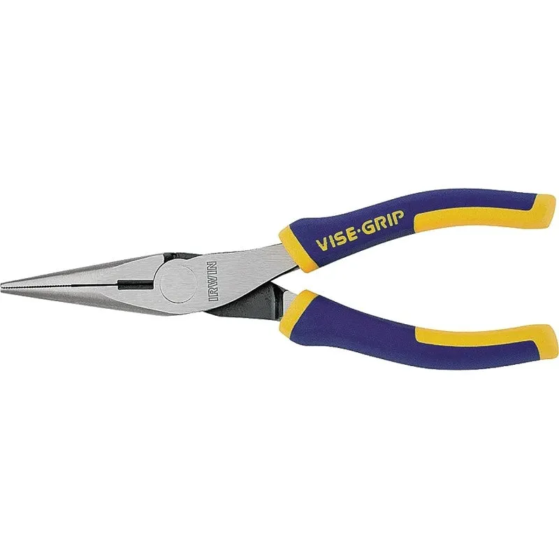 Irwin 2078216 Nose Plier, Blue/Yellow Handle, ProTouch Grip Handle, 23/32 in W Jaw, 1-25/32 in L Jaw