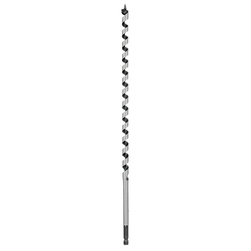 Irwin 3043005 Auger Drill Bit, 1/2 in Dia, 17 in OAL, Twist Flute, 1-Flute, 3/8 in Dia Shank, Quick-Change Impact Shank