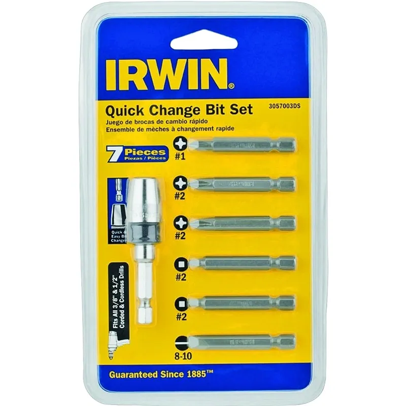 irwin 3057003ds bit set 7 piece quick change metal