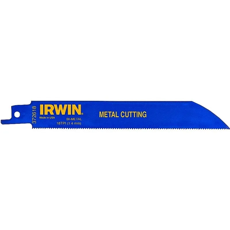 Irwin 372618P5 Reciprocating Saw Blade, 3/4 in W, 6 in L, 18 TPI, Cobalt/Steel Cutting Edge