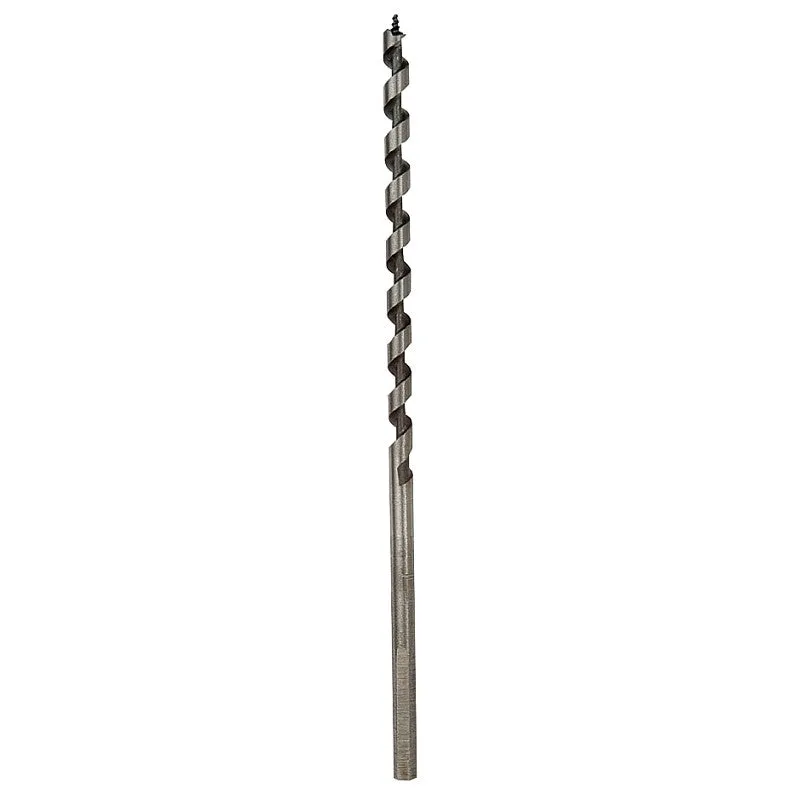 Irwin 49904 Power Drill Auger Bit, 1/4 in Dia, 7-1/2 in OAL, Solid Center Flute, 1-Flute, 7/32 in Dia Shank, Hex Shank