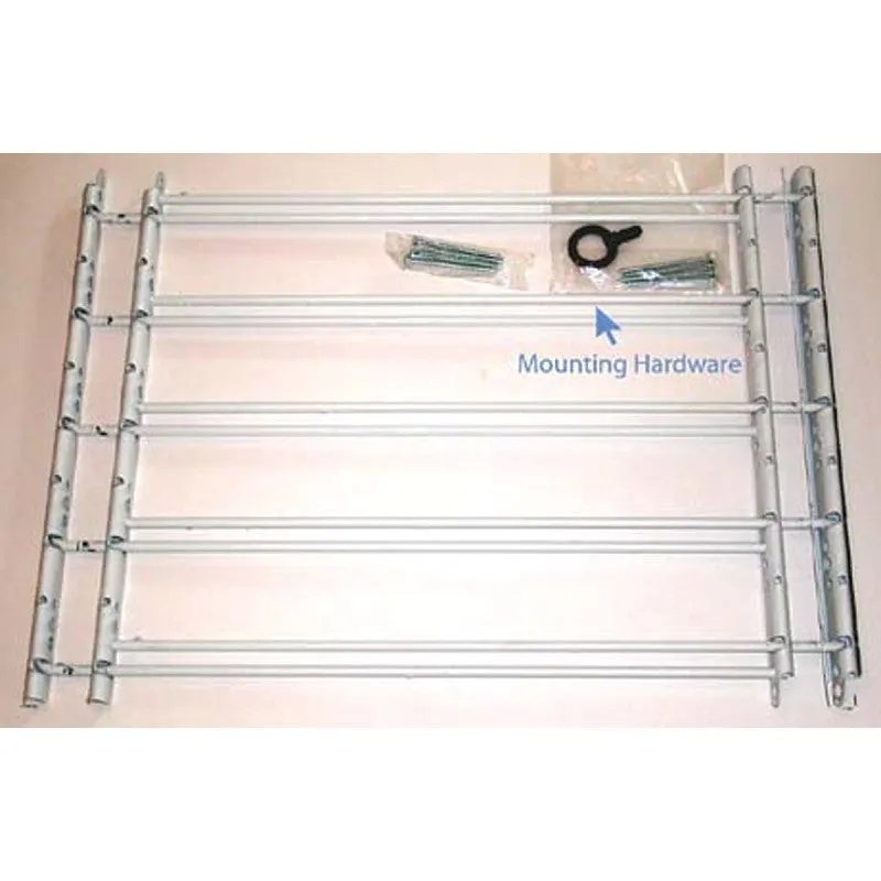 John Sterling 1130 Series 1135 Window Guard, 24 to 42 in W, 18 in H, Steel, White, 16-5/16 in Bar, 5-Bar (Pack of 2)