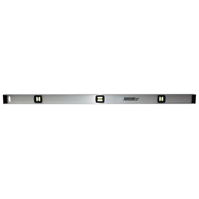 Johnson 1300-4800 I-Beam Level with Rule, 48 in L, 3-Vial, Non-Magnetic, Aluminum, Silver