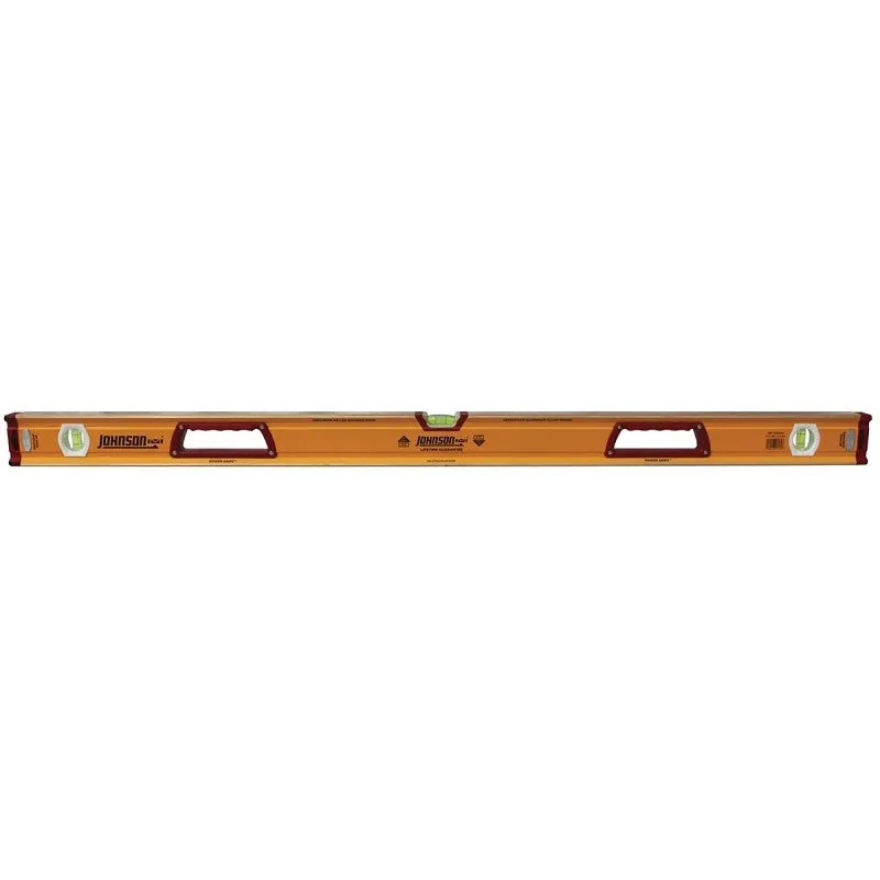 Johnson 1717-4800 Box Level, 48 in L, 3-Vial, Non-Magnetic, Yellow, Aluminum (Pack of 2)
