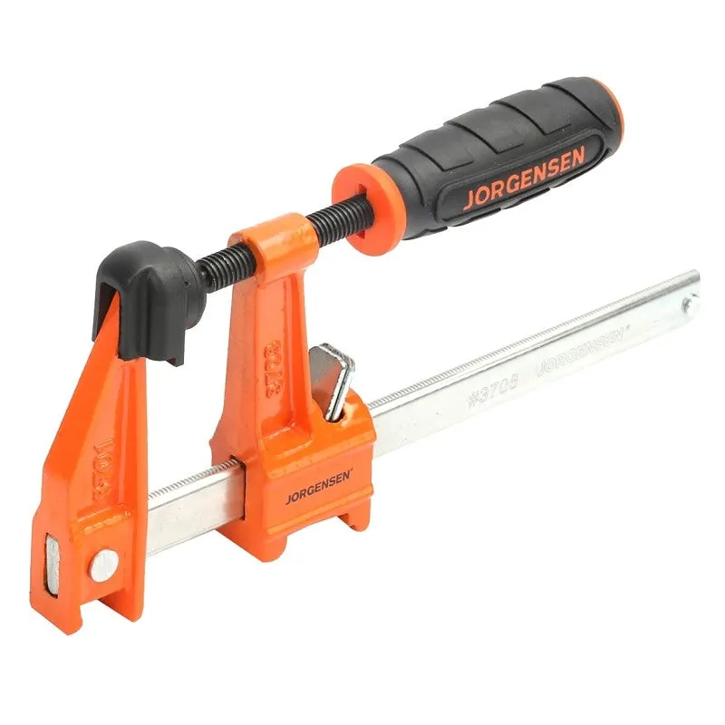 Jorgensen 3706 Bar Clamp, 600 lb, 6 in Max Opening Size, 2-1/2 in D Throat, HCS Body