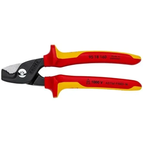 KNIPEX 95 18 160 SBA 6 1/4″ StepCut Cable Shears-1000V Insulated