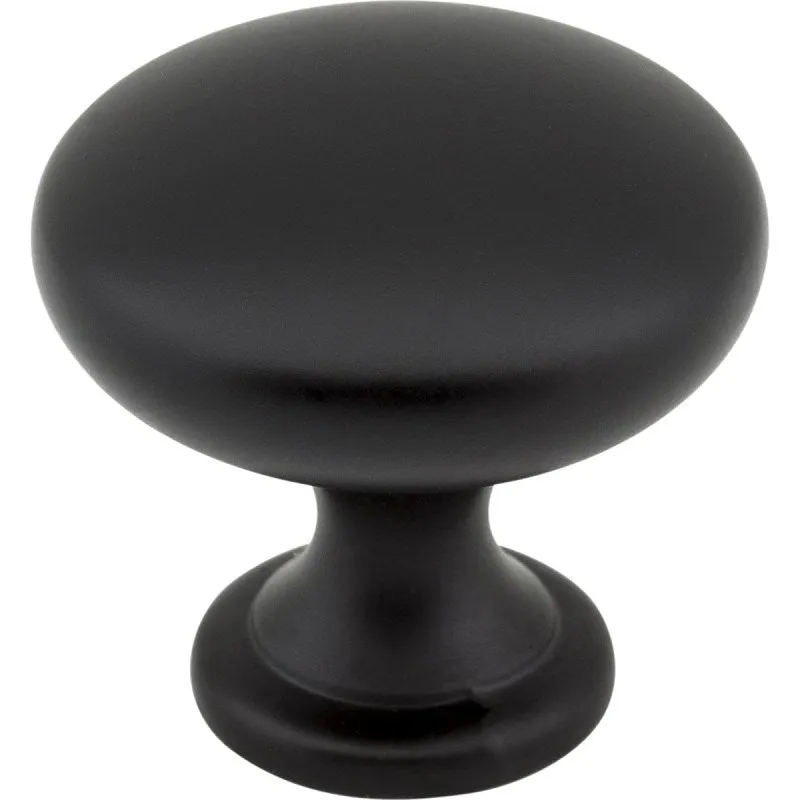 KasaWare K778MB-10 Cabinet Knob, 1-1/8 in Projection, 1-3/16 in Dia, Zinc, Matte Black, 10/PK