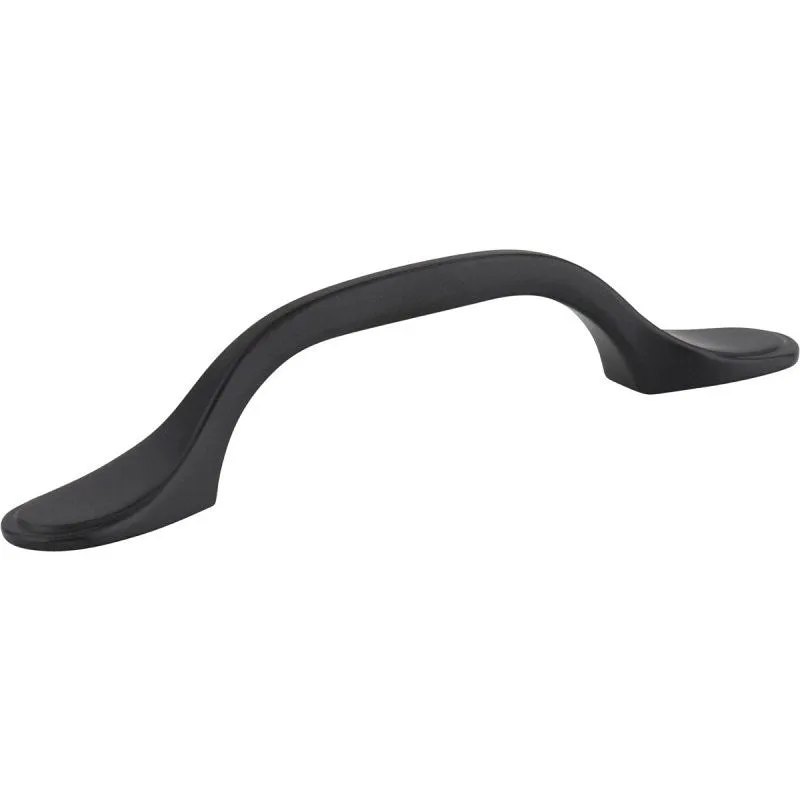 KasaWare K9973MB-8 Spoon Foot Cabinet Pull, 5 in L Handle, 15/16 in Projection, Zinc, Matte Black