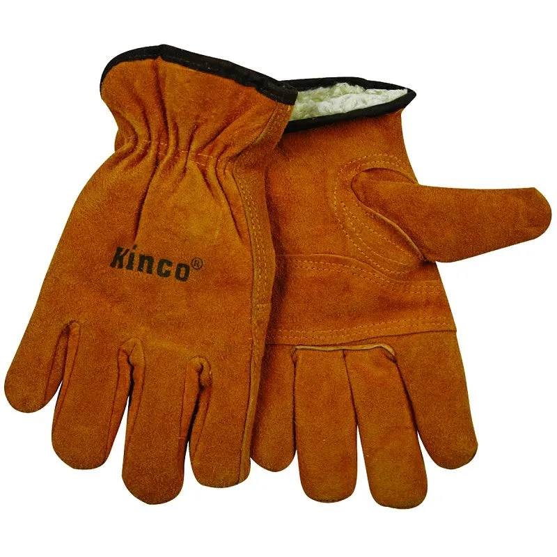 Kinco 51PL-XL Driver Gloves, Men’s, XL, 10-1/2 in L, Keystone Thumb, Easy-On Cuff, Cowhide Leather, Gold